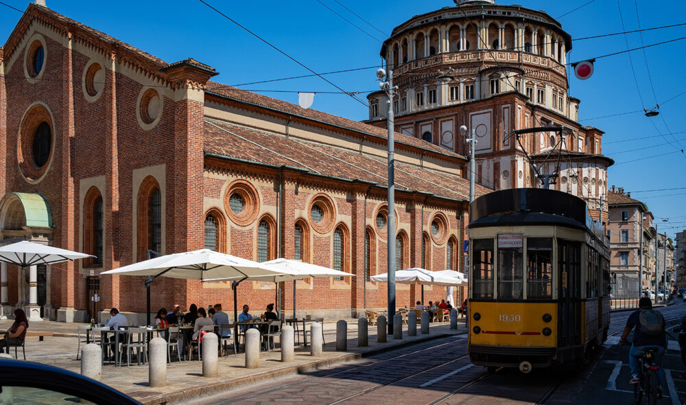 TRIKK: Et hyggelig innslag i Milanos gate.